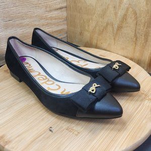 Sam Edelman Womens Lizzy Black Suede Leather Pointed Toe Flats Size 8.5